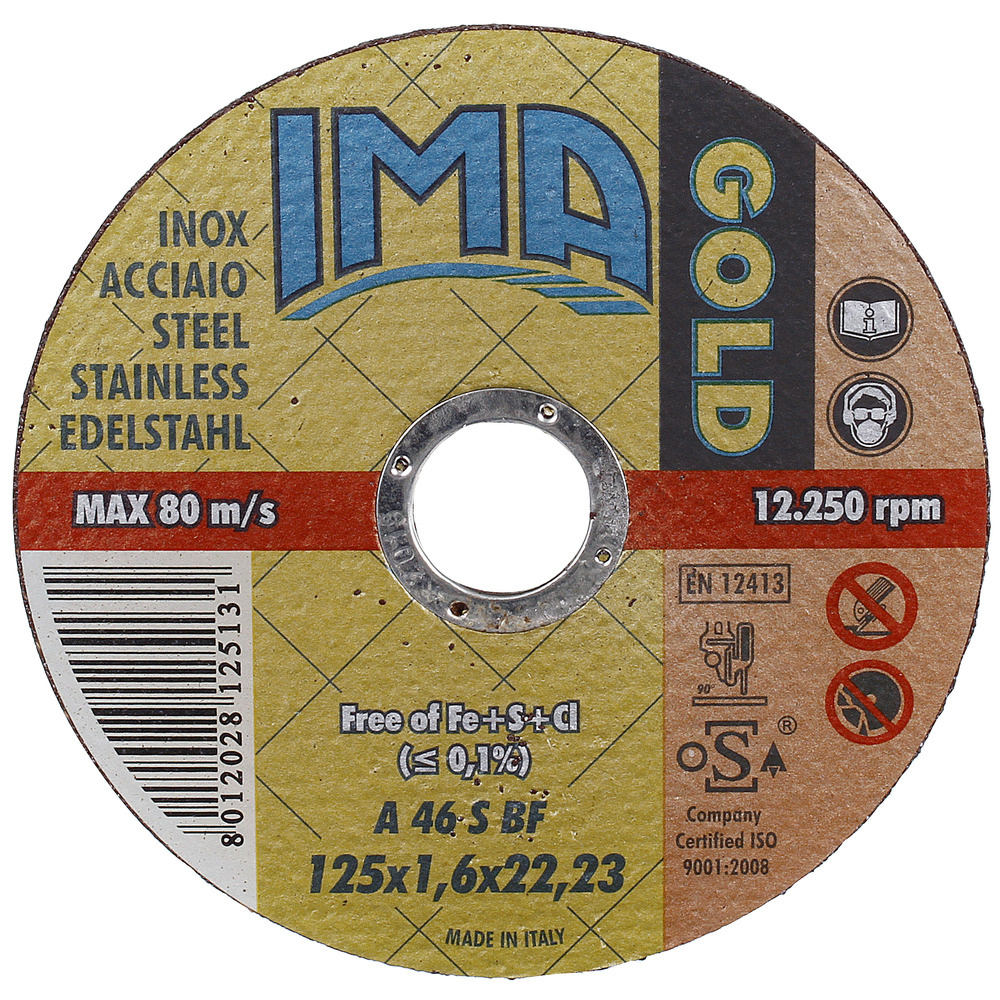 KATKAISULAIKKA 125X1,6X22,2MM GOLD INOX IMAC12516R