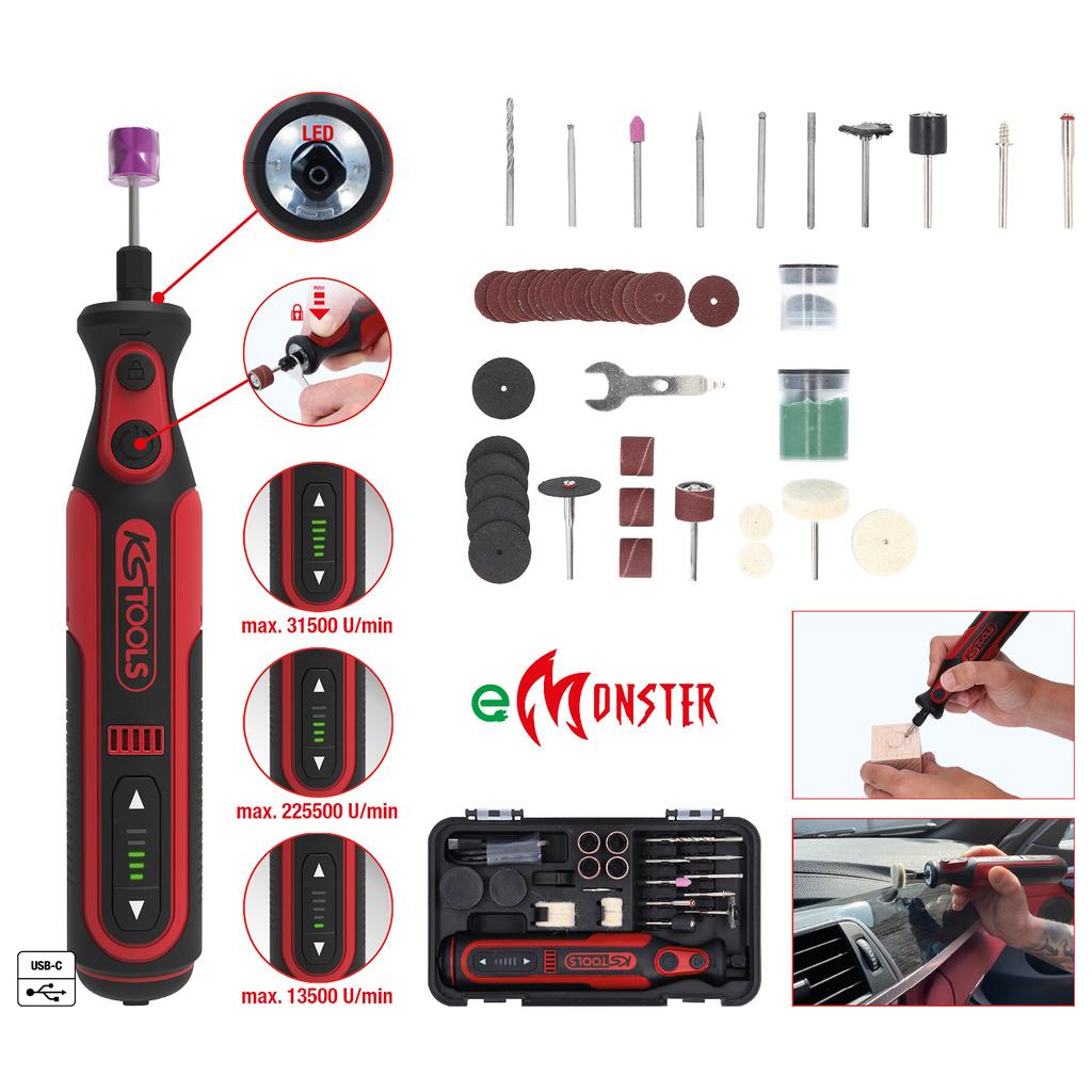 EMONSTER AKKU-MONITOIMITYÖKALUSARJA 50 OSAA 515.3990