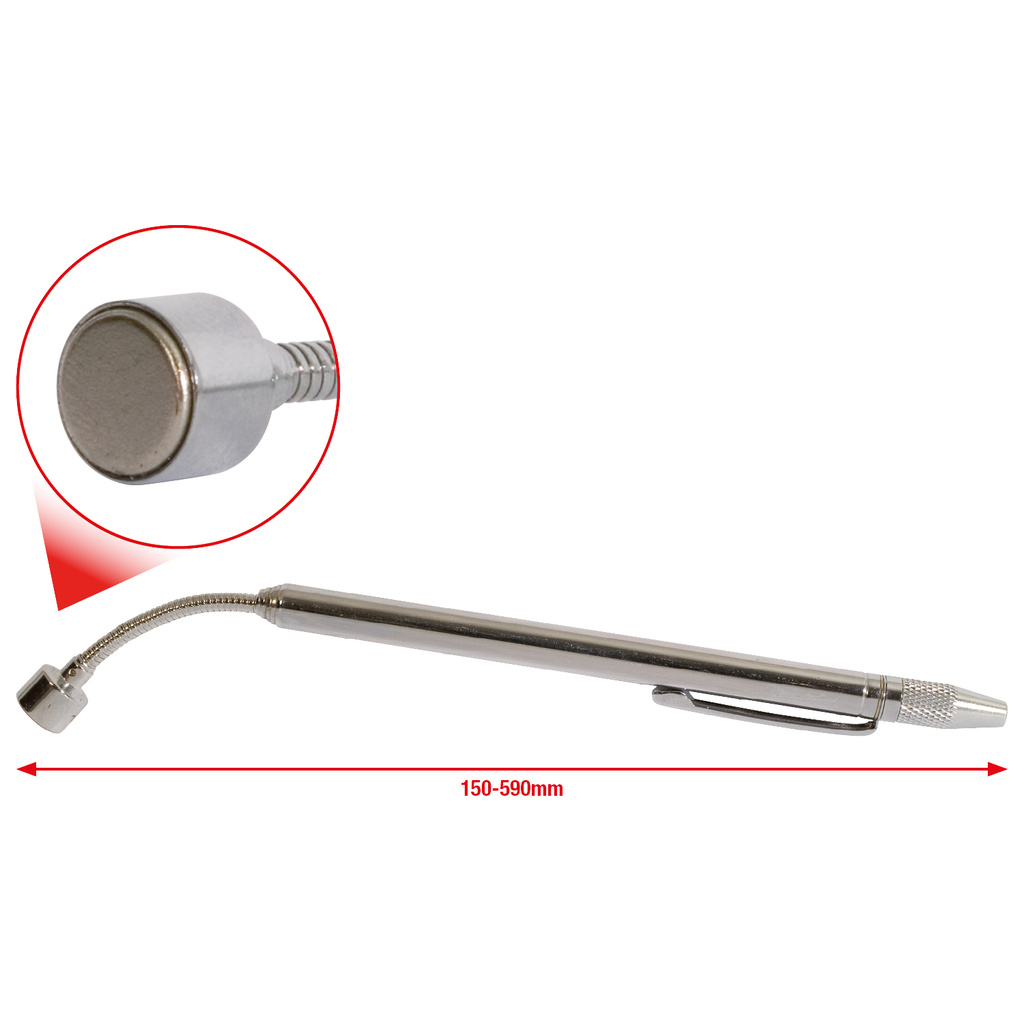 2IN1 TELESKOOPPINEN MAGNEETTINOSTIN PESUSUUTTIMIEN PUHDISTUS- JA ASENNUSTYÖKALULLA, 150-590MM 550.1023