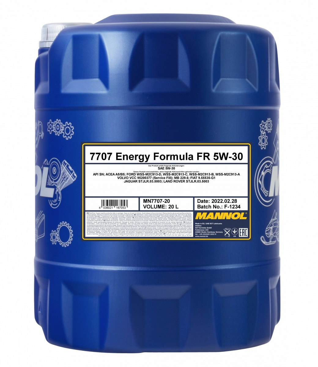 MANNOL 5W-30 7707 ENERGY FORMULA FR 20L MN7707-20