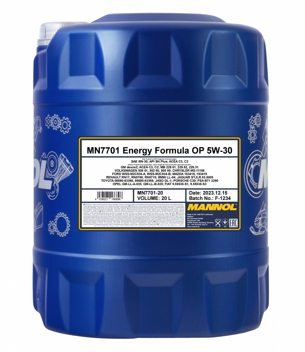 MANNOL 5W-30 ENERGY FORMULA OP 7701 20L MN7701-20