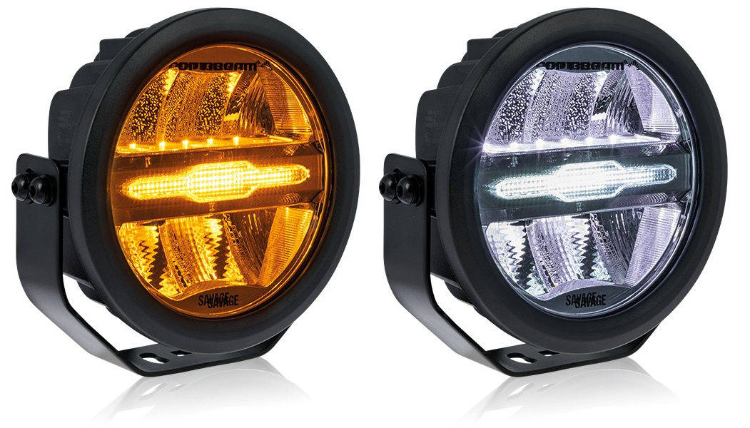 OPTIBEAM SAVAGE 7 LED KAUKOVALO 9-36V + ORANSSI/VALKOINEN PARKKI 1605-NS2074