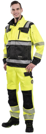 TAKKI 2XL GRANIITTI FL.KELT/HARMAA EN20471 LK2