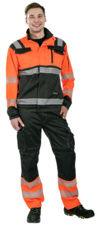 TAKKI 4XL GRANIITTI FL.ORANS/HARMAA EN20471 LK2