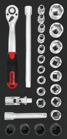 AMPRO 1/2" HYLSYSARJA 26-OSAINEN, MODUULI, VA-SARJA