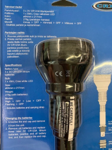 LED TASKULAMPPU 730 LUMEN CRX 3XCR123A 3