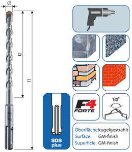 KIVIPORANTERÄ 10X160MM F4 FORTE SDS-PLUS 2