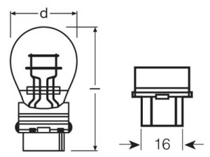 OSRAM ORIGINAL 12V P27/7W 2