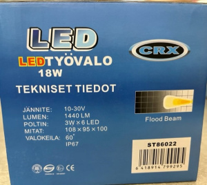 TYÖVALO LED 1440LM 12/24V FLOOD 2
