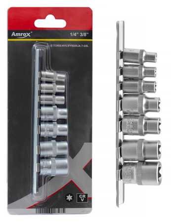 E-TORX- HYLSYSARJA 1/4" 3/8" 7-OS