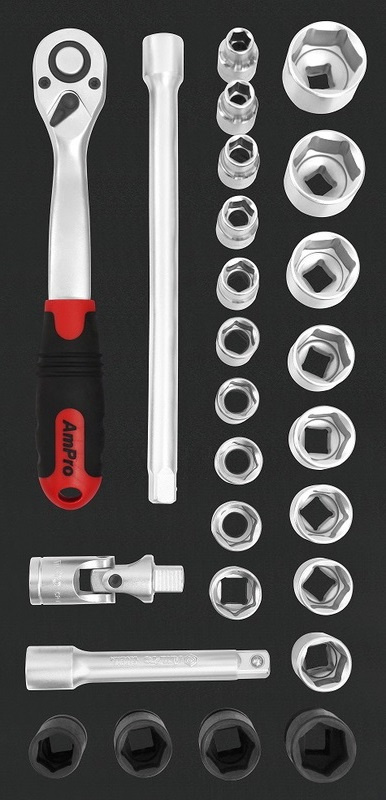 AMPRO 1/2" HYLSYSARJA 26-OSAINEN, MODUULI, VA-SARJA T45413