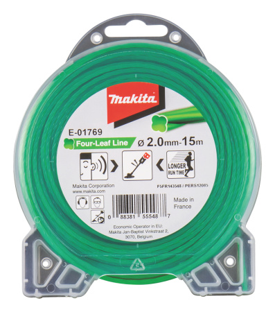 MAKITA E-01769 SIIMA 2,0 MM X 15 M, NELIAPILA, MAKITA, DUR182, DUR184, DUR187, DUR188, DUR189, DUR190, DUR191, DUR365, DUR366, DUR368, DUR369, ER2550LH