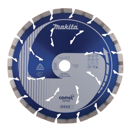 MAKITA B-12784 TIMANTTIKATKAISULAIKKA 230X2,6MM, 22,23MM, COMET RAPID 3DDG, SEGMENTTIKORKEUS 10MM, JÄÄHDYTYSREIÄT, 3DDG