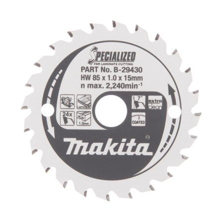 MAKITA B-29430 PYÖRÖSAHANTERÄ HM 85X15X1,0MM, Z-24 LAMINAATILLE