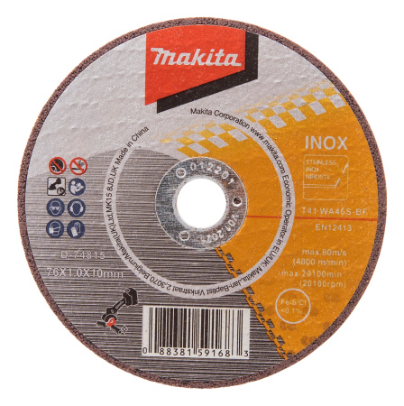 MAKITA D-74815-5 KATKAISULAIKKA METALLI 76X1,0 MM, WA60T, RST (INOX), 5KPL, DMC300