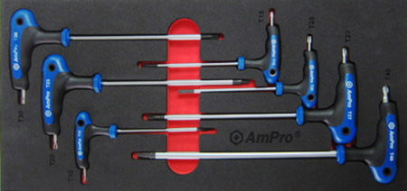 AMPRO TORX-AVAINSARJA T-KAHVALLA, 7-OSAINEN, MODUULI, VA-SARJA