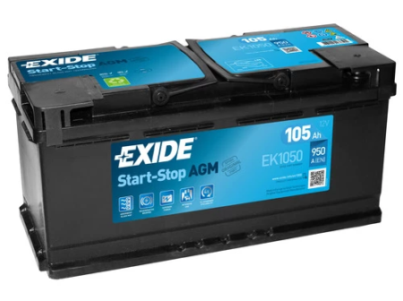 EXIDE AGM START&STOP AKKU 12V, 105AH/950A, P392, L175, K190 (+/-)