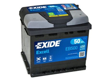 EB500 EXIDE EXCELL 50AH 207X175X190 -/+ 450A