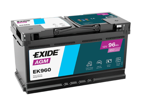 EXIDE AGM 96AH 353X175X190 -/+ 850A