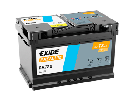 EA722 EXIDE PREMIUM 72AH 278X175X175 -/+ 720A