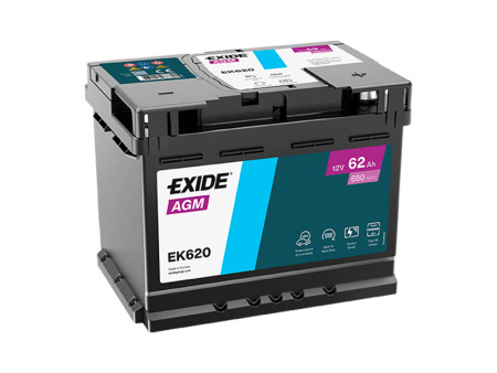 EXIDE AGM 62AH 242X175X190 -/+ 680A