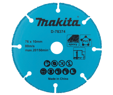 MAKITA D-78374 KATKAISULAIKKA KARBIDI 76X1,75MM, MUOVI, KUPARI, KOMPOSIITTI, LASIKUITU (EI PUULLE), DMC300