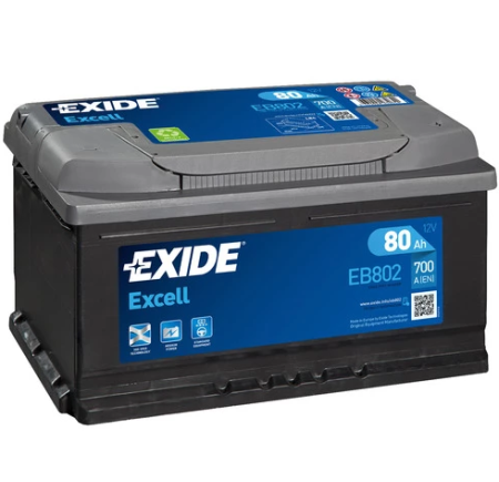 EXIDE EXCELL AKKU 12V, 80AH/700A, P315, L175, K175 (+/-)