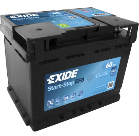 EXIDE EFB START&STOP AKKU 12V, 60AH/640A, P242, L175, K190 (+/-)