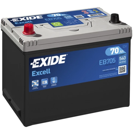 EXIDE EXCELL AKKU 12V, 70AH/540A, P270, L173, K222 (+/-)