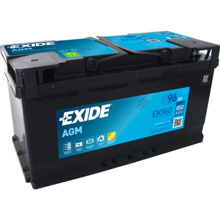 EXIDE AGM START&STOP AKKU 12V, 96AH/850A, P353, L175, K190 (+/-)