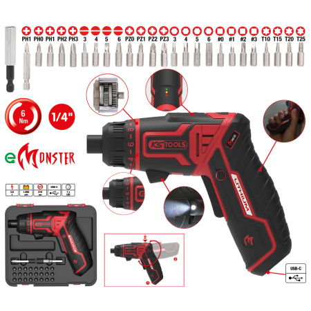 1/4" EMONSTER -AKKURUUVINVÄÄNNINSARJA, 27-OS