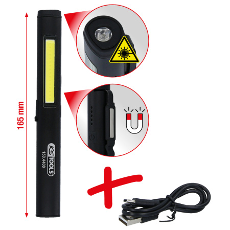 LED COB STRIPE -TARKASTUSVALAISIN, 350 LUMENIA, UV-LED-SPOTTIVALO JA LASERPOINTTERI