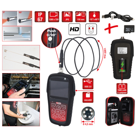 HD-VIDEOSKOOPPISARJA Ø 4,5 MM 0° JA 90° HD ETUKAMERASONDILLA, VAIHDETTAVA, 7-OS