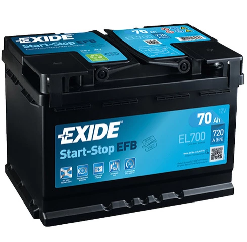 EXIDE EFB START&STOP AKKU 12V, 70AH/720A, P278, L175, K190 (+/-) EL700