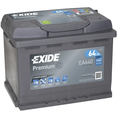 EXIDE PREMIUN AKKU 12V, 64AH/640A, P242, L175, K190 (+/-) EA640