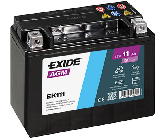 EXIDE-APUAKKU AGM AUXILIARY EK111 11AH EK111-1102