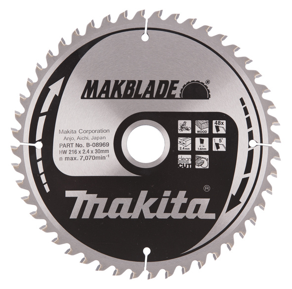 MAKITA B-08969 PYÖRÖSAHANTERÄ 216X30X2,4MM, Z-48 PUULLE MAK-B-08969