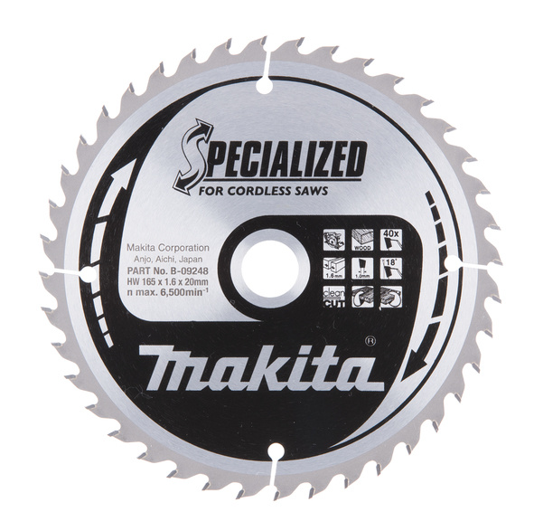 MAKITA B-09248 PYÖRÖSAHANTERÄ HM 165X20X1,6MM, Z40, PUULLE MAK-B-09248