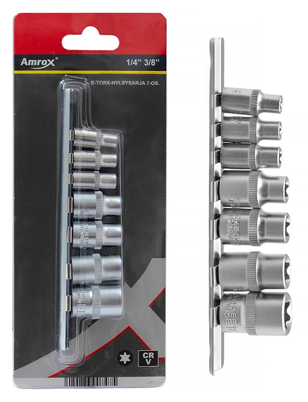 E-TORX- HYLSYSARJA 1/4" 3/8" 7-OS TX33202