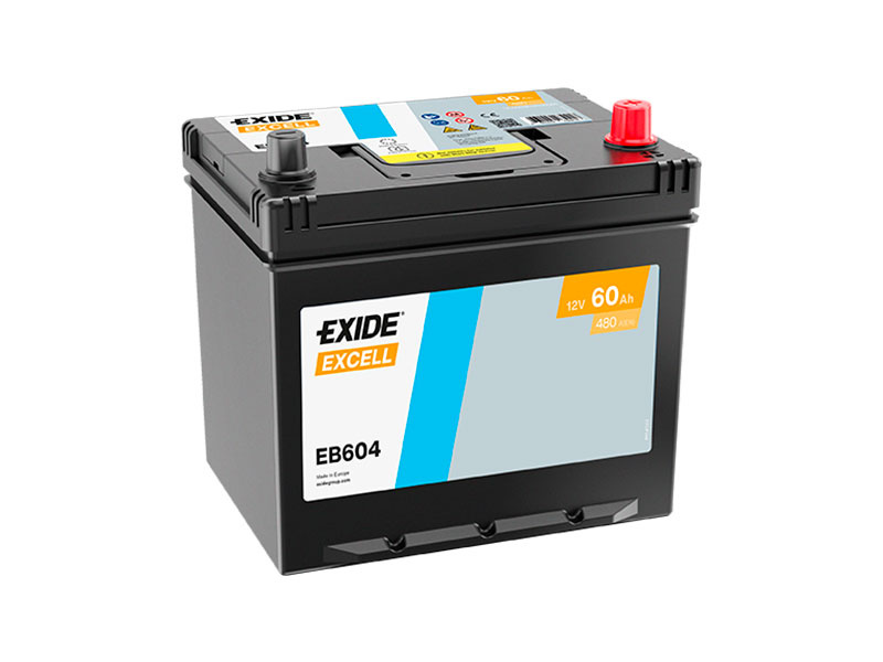 EXIDE EXCELL AKKU 12V, 60AH/480A, P230, L173, K222 (+/-) EB604
