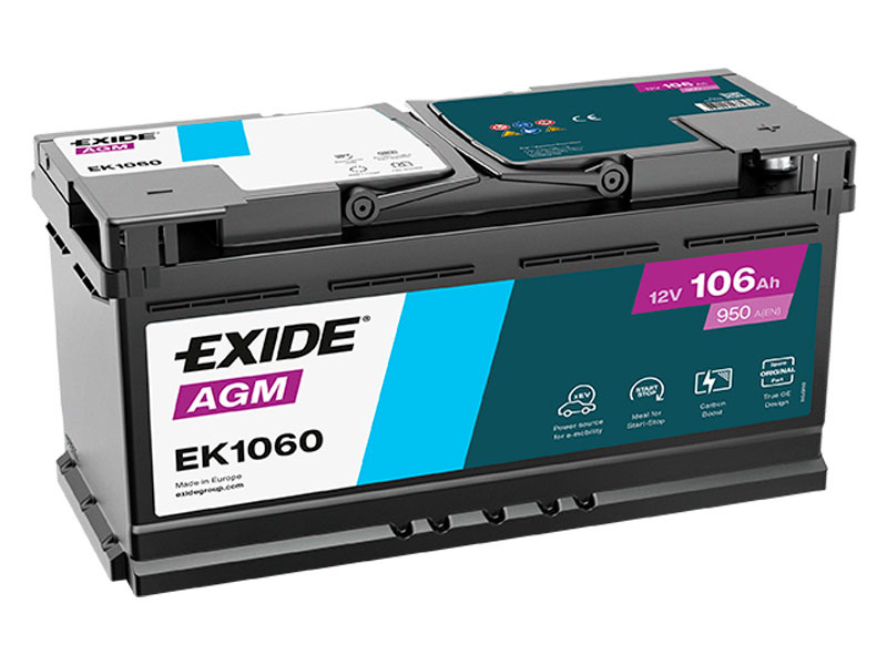 EXIDE AGM 106AH 392X175X190 -/+ 950A 1815-EK1060