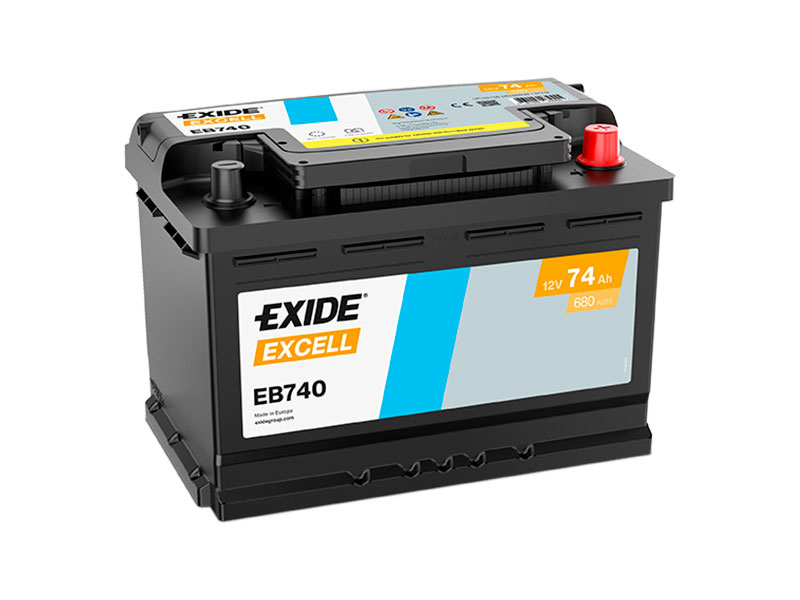 EB740 EXIDE EXCELL 74AH 278X175X190 -/+ 680A 1815-EB740